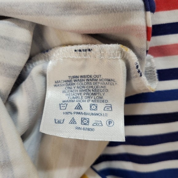 Lands' End Women's Pima‎ Cotton Polo Stripe L 14/16 Multicolor - Picture 5 of 5